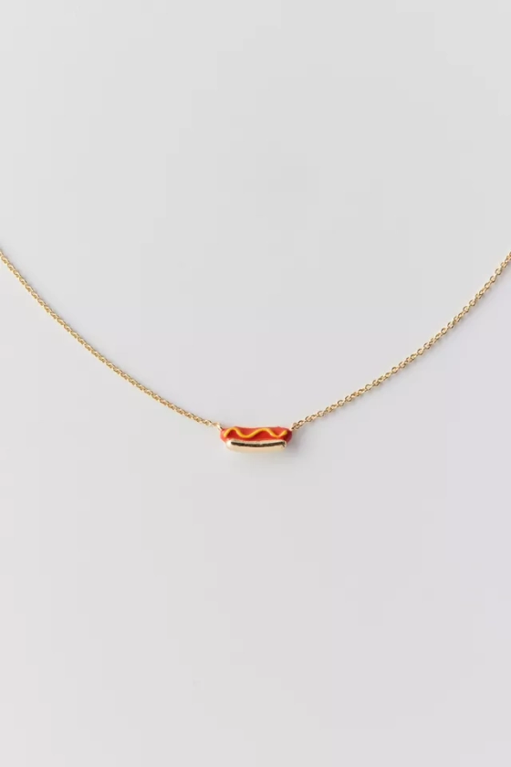 Delicate Hot Dog Charm Necklace