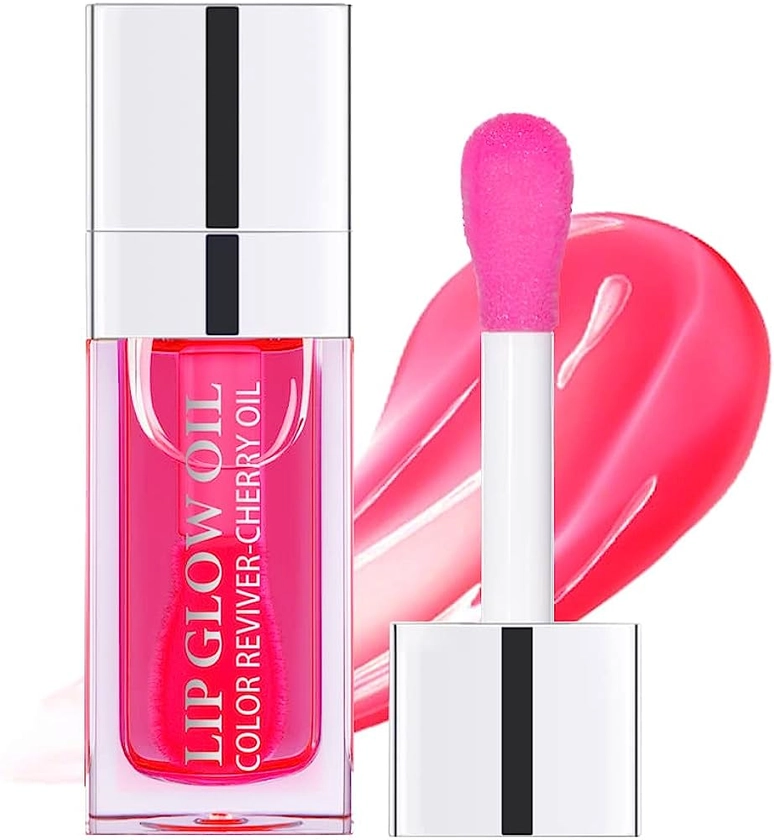 Hydrating Moisturizing Lip Glow Oil, Nourishing Glossy Transparent Plumping Oil, Non-sticky Tinted Toot Lip Balm for Lip Care