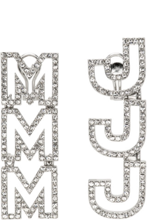 Marc Jacobs - Silver MJ Logo Crystal Earrings