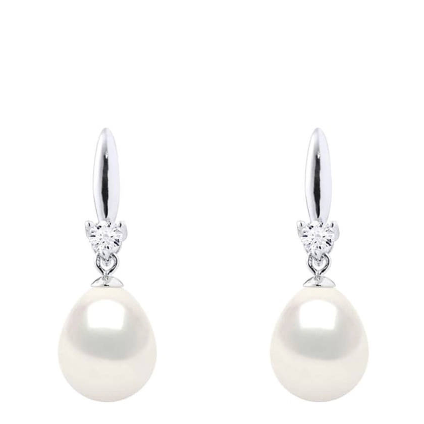 Mitzuko										Silver/Natural White Real Cultured Freshwater Pearl Earrings