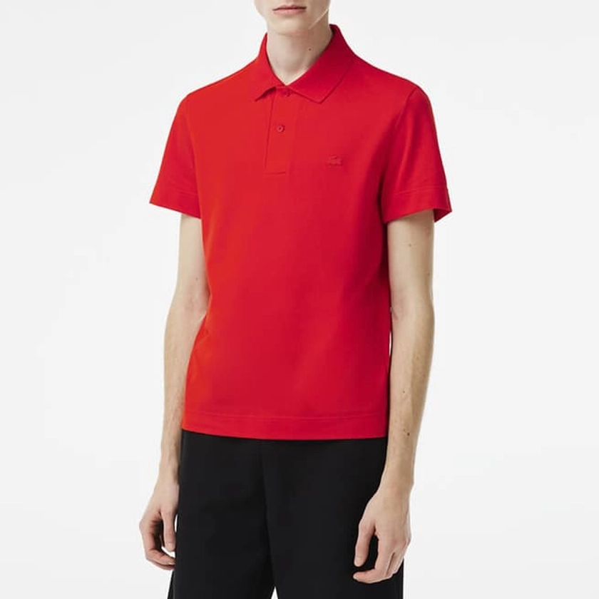 Lacoste										Red Cotton Polo Shirt