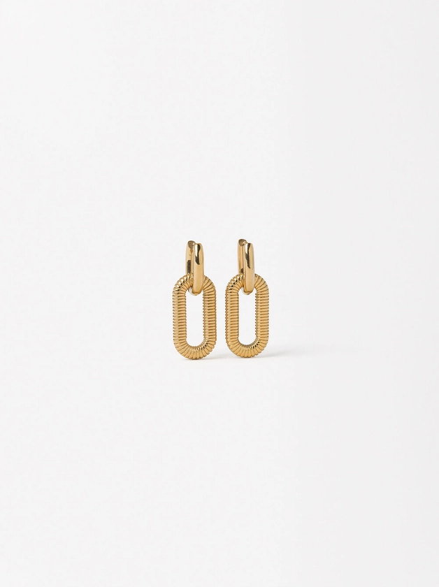 Link Earrings - Stainless Steel Golden | Parfois