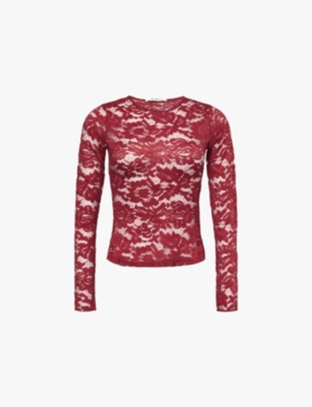 4TH & RECKLESS - Emery long-sleeve stretch lace top | Selfridges.com