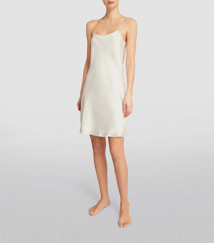 Olivia von Halle Ivory Silk Venus Slip Dress | Harrods UK