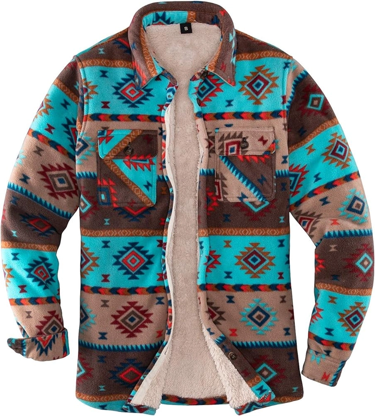ThCreasa Womens Sherpa Fleece Lined Flannel Shirt Jacket Warm Button Up Plaid Shirt Jac (Sherpa Fleece Throughout)