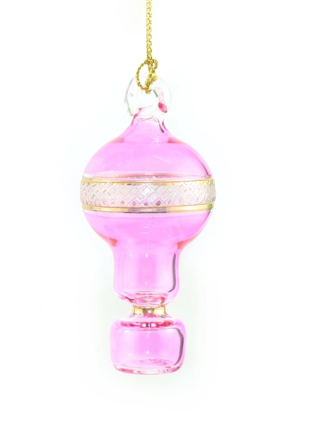 Egyptian Museum Mini Glass Hot Air Balloon Ornament - Pink