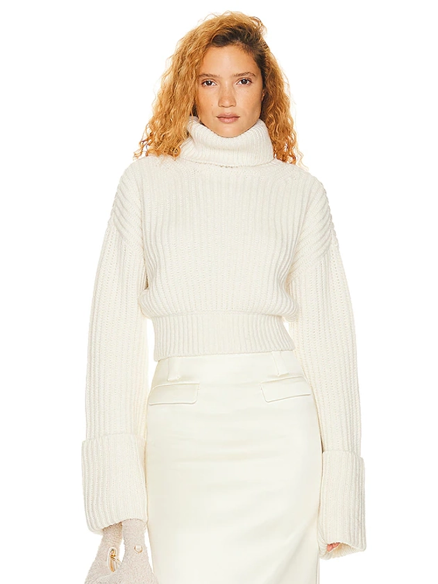 Helsa Esti Turtleneck Sweater in Ivory | FWRD