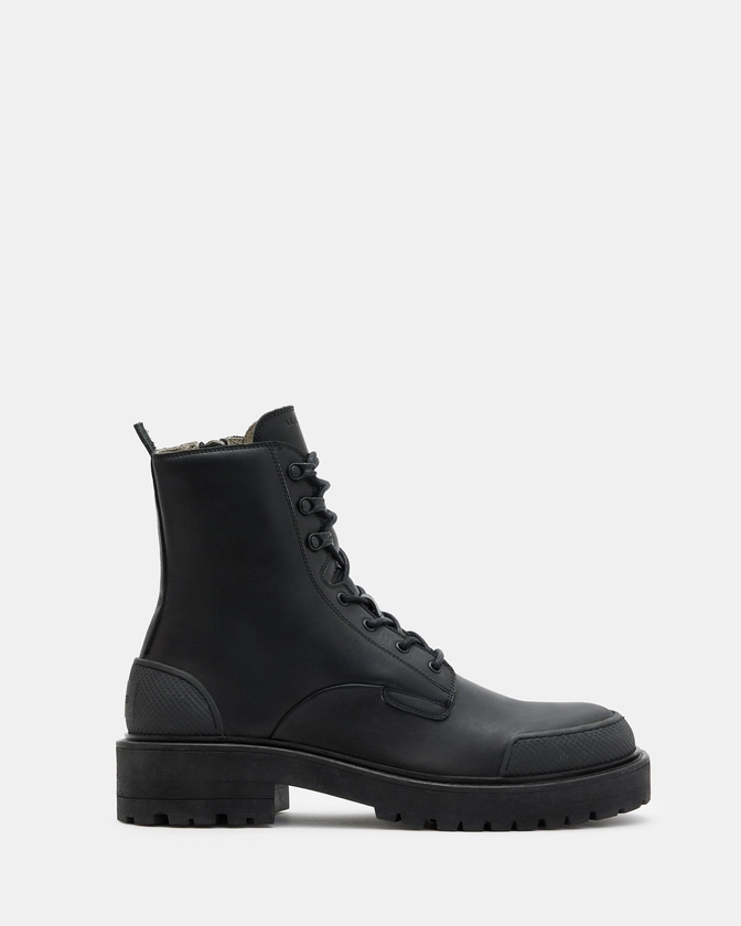 Mudfox Lace Up Chunky Leather Boots Black | ALLSAINTS FR