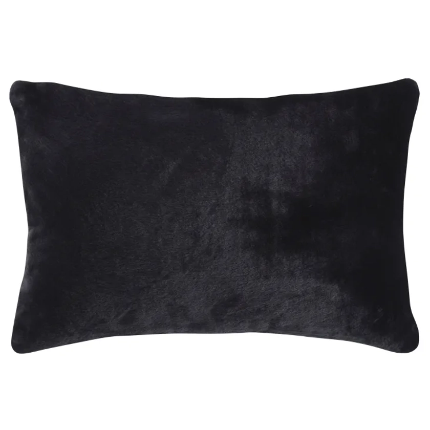 Coussin imitation fourrure noire 60x40 Soho | Maisons du Monde