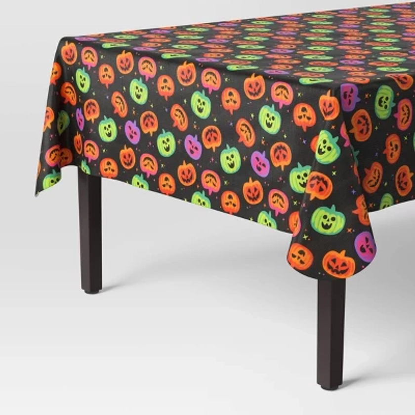 60"x84" Oblong Halloween PEVA Tablecloth Jack-o-Lanterns - Hyde & EEK! Boutique™