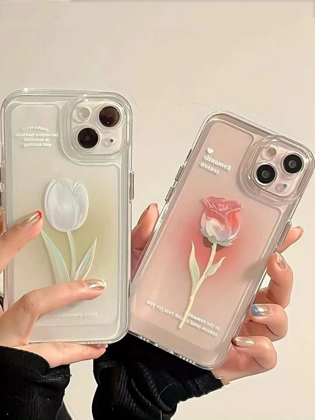 2pcs Floral Pattern Phone Case Compatible With iPhone 15/15Pro/15Plus/15Promax