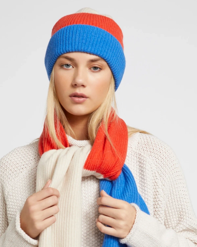 Carolyn Donnelly The Edit Cashmere Blend Colourblock Hat - Dunnes Stores