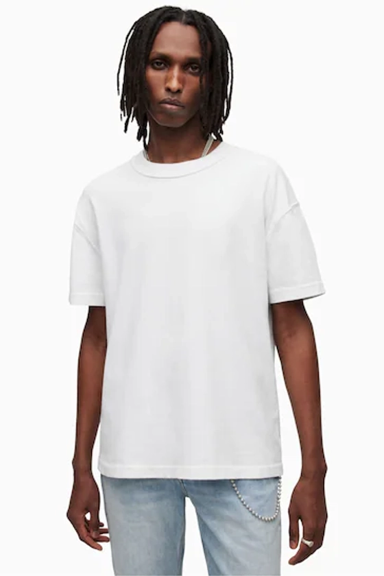 Buy AllSaints White Isac Short Sleeve Crew T-Shirt from the Next UK online shop
