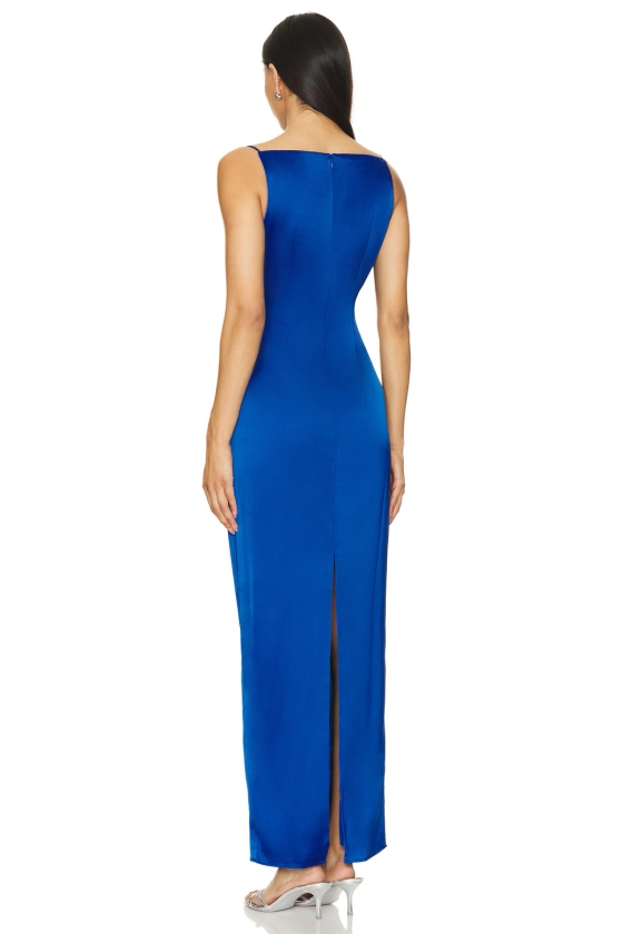 RUMER Oracle Boatneck Gown in Blue | REVOLVE