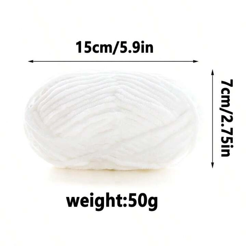 2pcs Soft And Comfortable Chenille Yarn, 50g/Ball, For DIY Knitted Dolls, Crocheted Hats, Scarves And Cushions