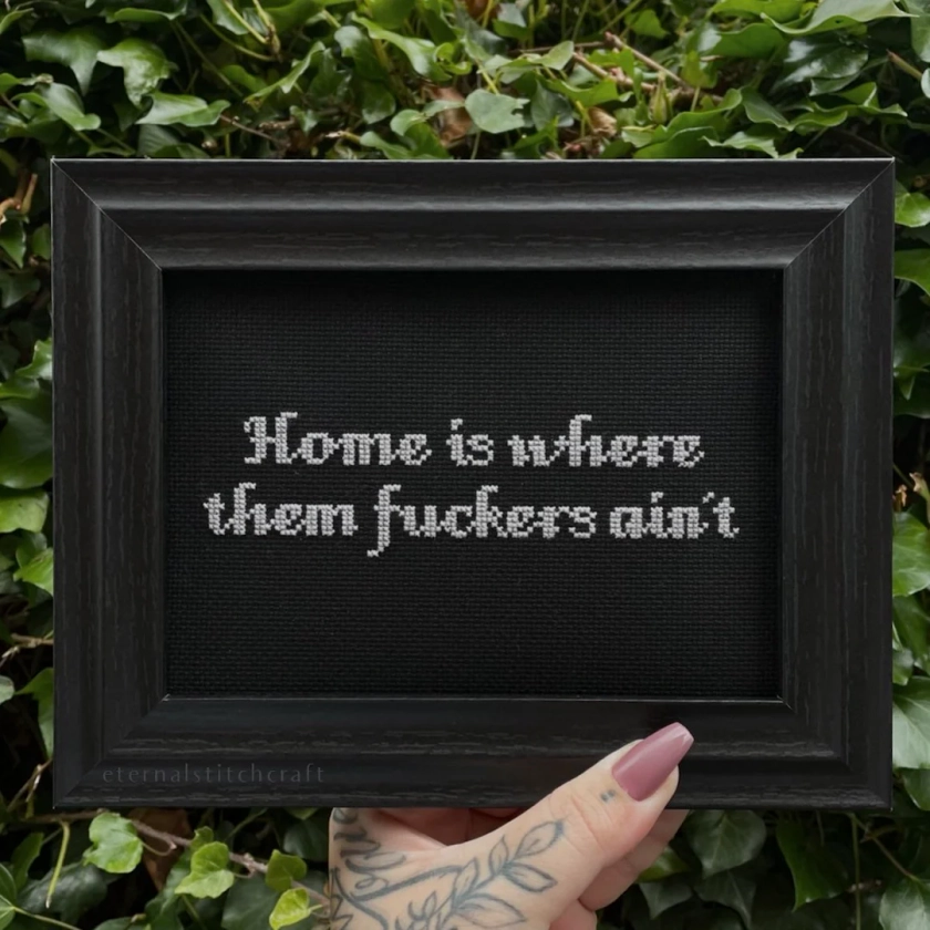 Home is Where Them Fuckers Aint dark Goth, Gothic, Witch, Sassy, Snarky, Rude, Housewarming New Home Gift - Etsy UK