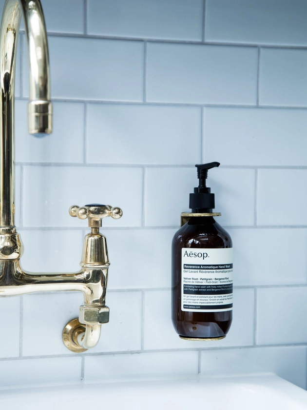 Soap Dispenser Wall Bracket in Cast Bronze — Mark Lewis Interior Design