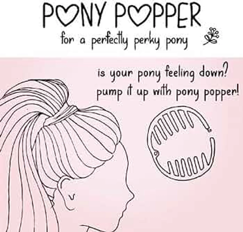 Pony Popper Hair Clip - Tool for a Full, Thick Ponytail – For All Hair Types - Clear