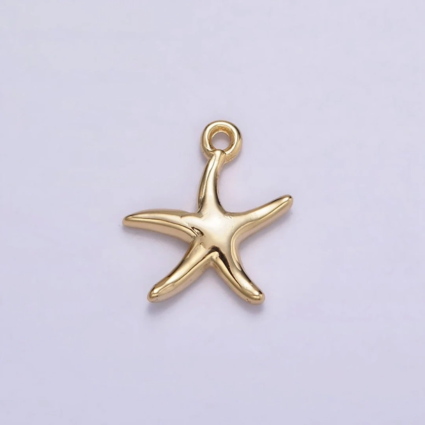 16K Gold Filled Mini Minimalist Star Fish Ocean Animal Add-on Charm N954 - Etsy