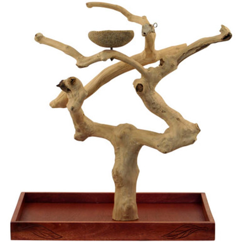 Java Tabletop Tree - Medium - Natural Hardwood Parrot Stand