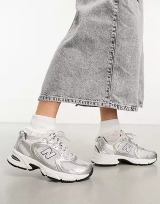New Balance 530 sneakers in white & silver - WHITE | ASOS