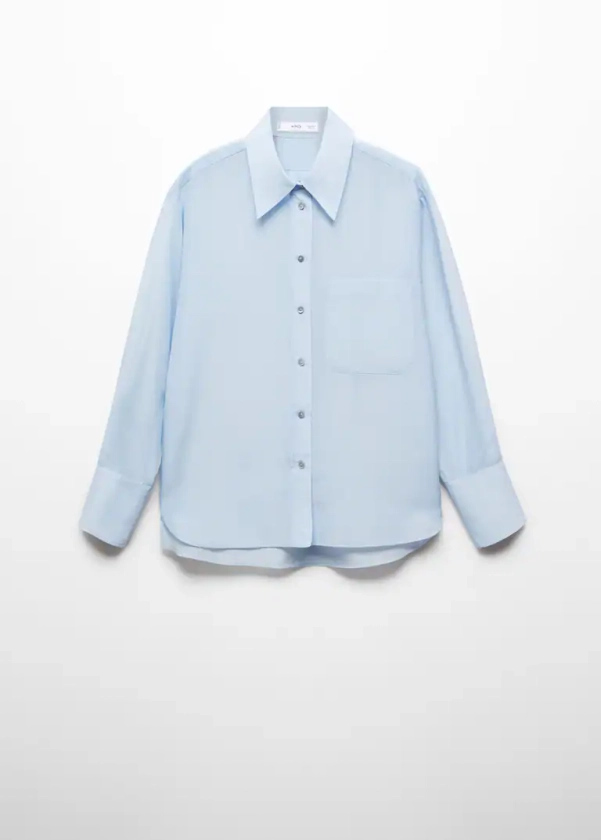 Oversized blouse van katoen en zijde