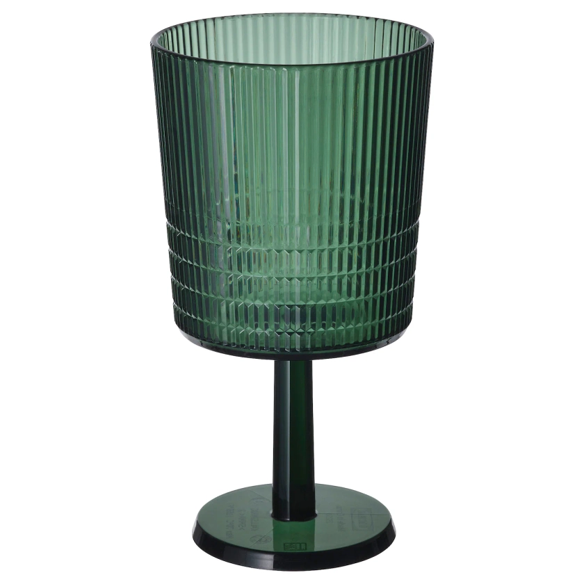 KALLSINNIG wine glass, plastic green, 11 oz - IKEA
