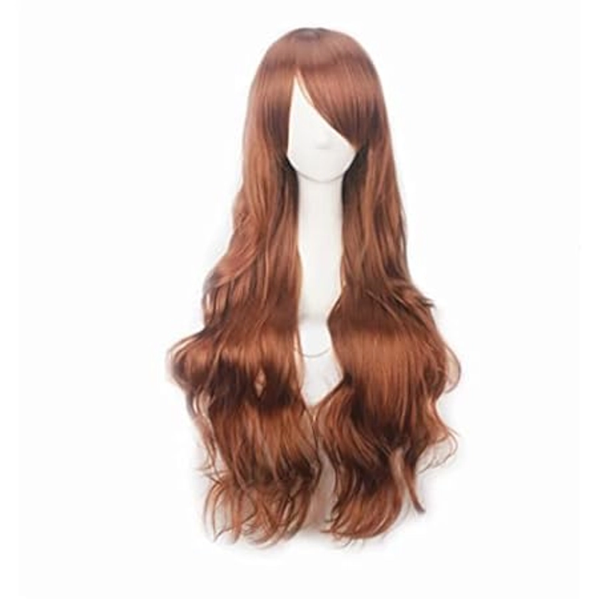 Amazon.com: MapofBeauty 28 Inch/70 cm Women Side Bangs Long Curly Hair Cosplay Wig (Light Brown) : Clothing, Shoes & Jewelry