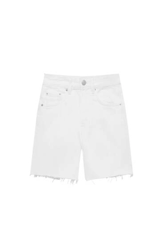 Bermuda en jean taille haute - pull&bear