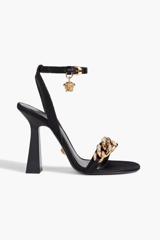 VERSACE La Medusa embellished satin sandals | THE OUTNET