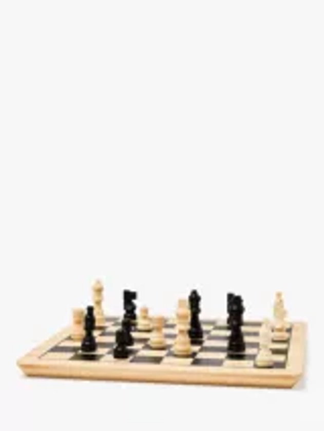 John Lewis Classic Wooden Chess & Draughts Set, Small