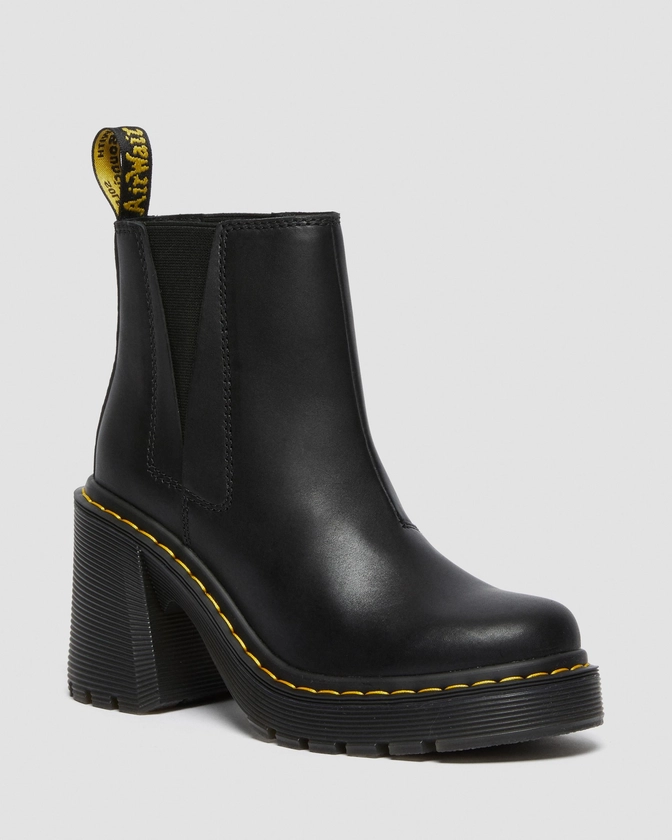 Spence Leather Flared Heel Chelsea Boots in Black | Dr. Martens