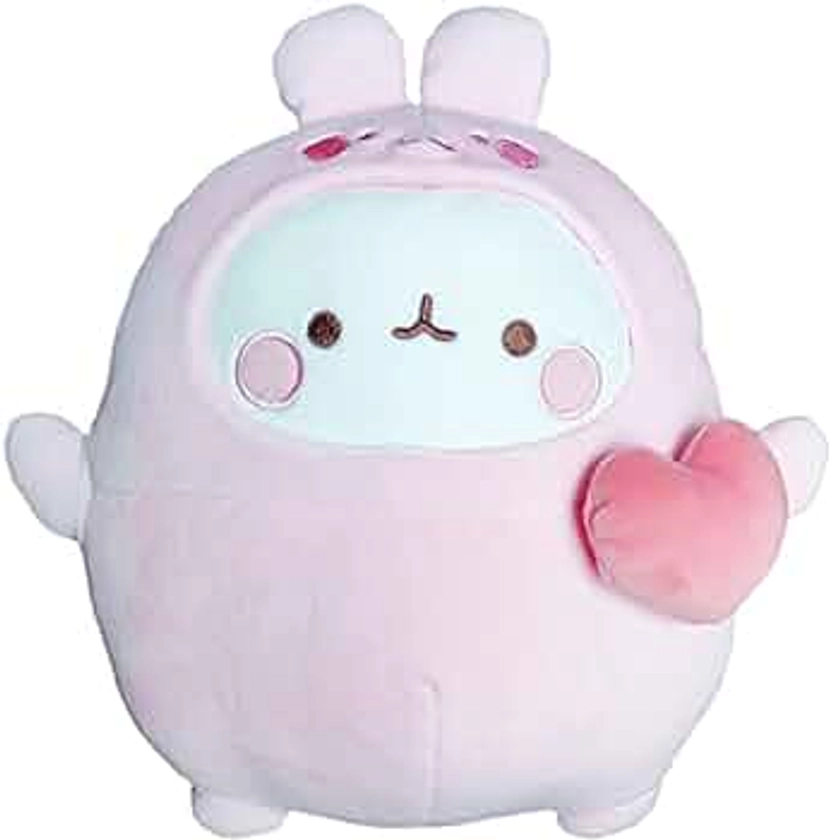 Molang Plump Stuffed Plush Toy, Soft and Cute. 9" (25cm) Pink
