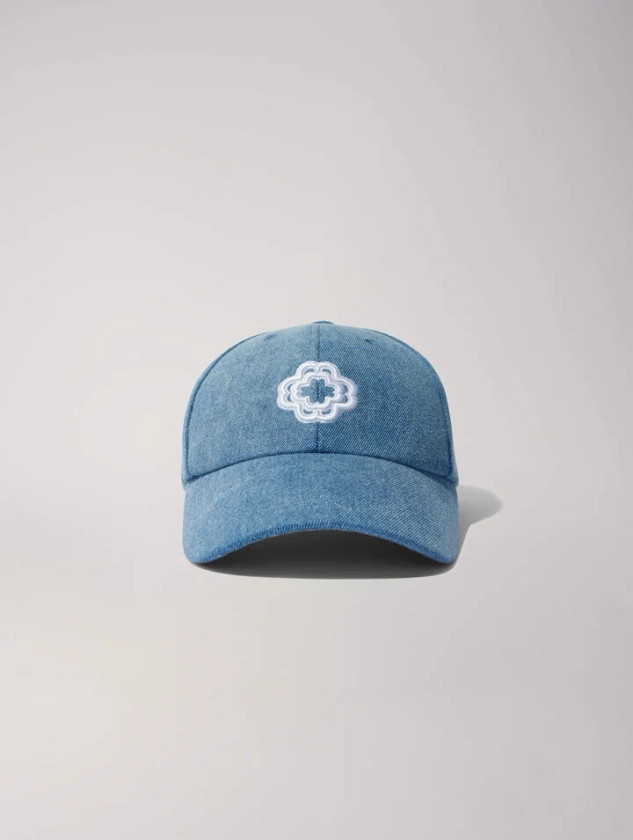 Casquette En Denim À Logo Clover - Bleu - Maje