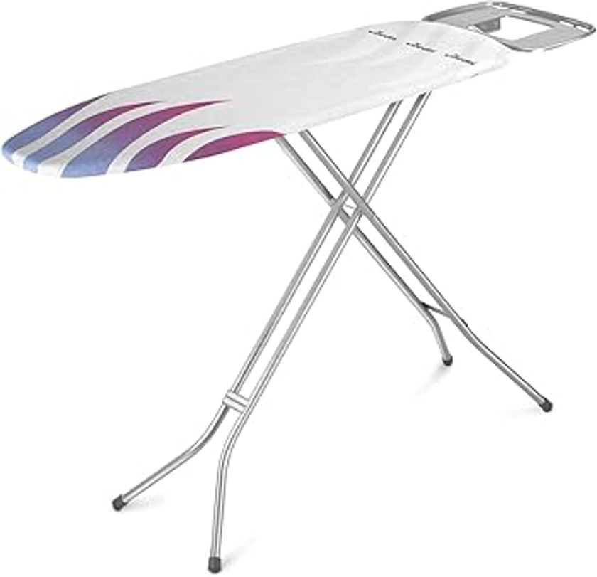 Asse da stiro Vileda Total Reflect M con funzione Stiro Veloce & Salva Gocce, poggiaferro o portacaldaia XXL, 120x38 cm, altezza regolabile 76-96 cm