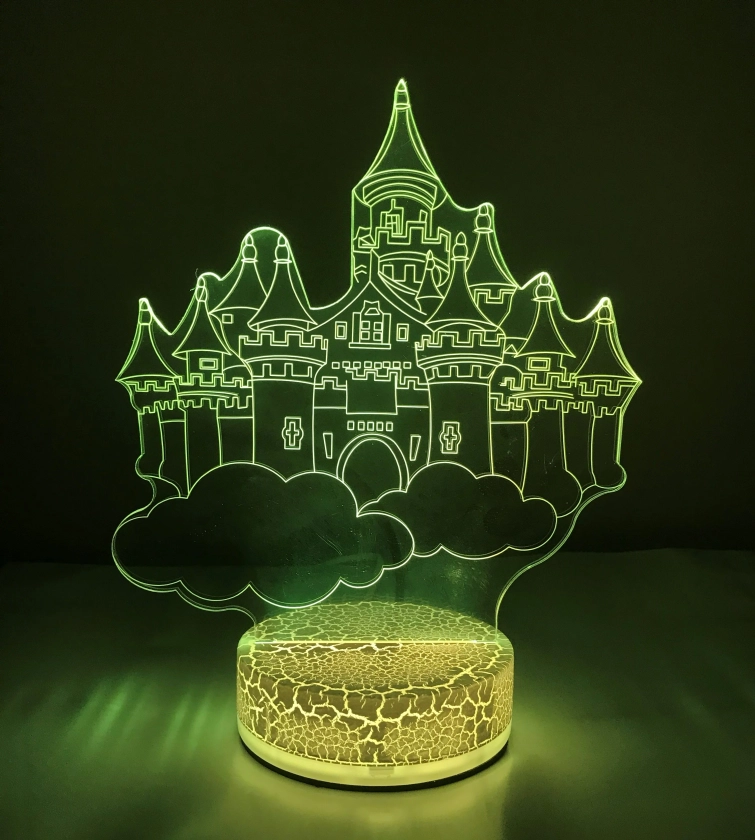 Disney Castle 3D Night Light Multi Color Changing Illusion Lamp for Children Kids Girls Boys Disney Gift Christmas Birthday Best Gifts