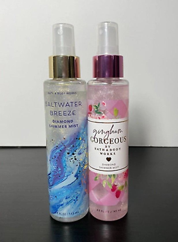 Bath & Body Works DIAMOND SHIMMER MIST Gingham Gorgeous OR Saltwater Breeze New! | eBay