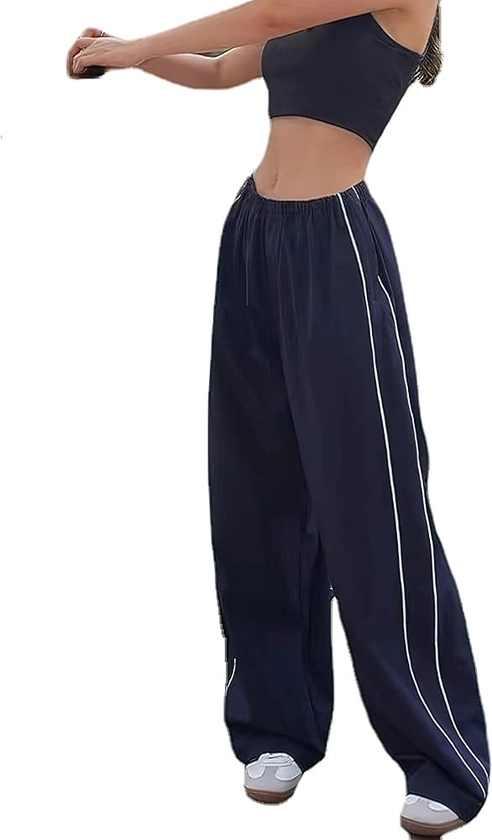 XPONNI Track Pants Women Baggy Pants Y2k Pants Parachute Pants for Women Y2K Clothing