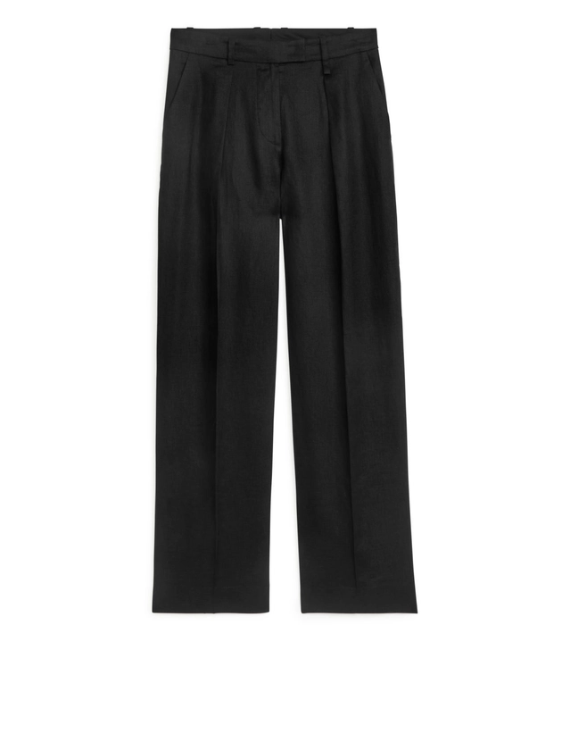Pantalon en lin - Noir - Trousers - ARKET FR