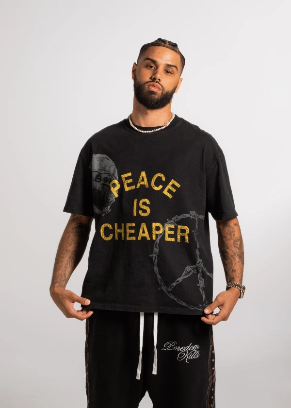 Peace is Cheaper tee - Black