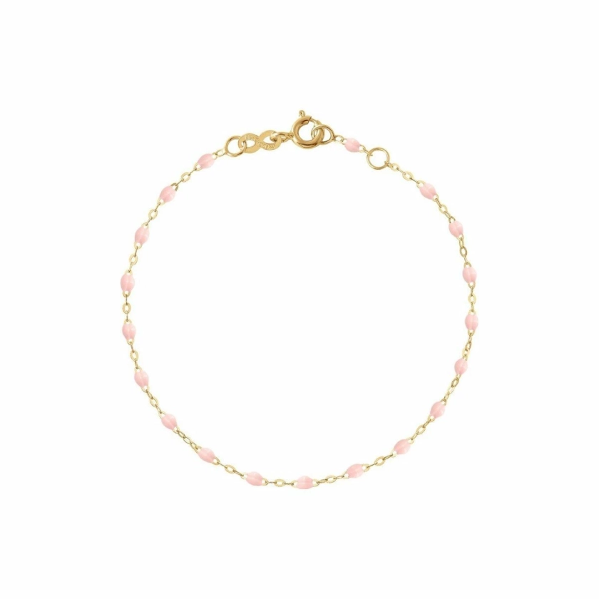 Bracelet Gigi Clozeau Classique en or jaune et résine rose bébé, 17cm B3GI001J2817XX - Rigal 