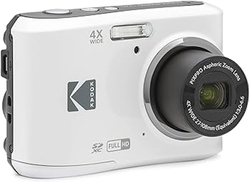 Kodak PIXPRO FZ45 Digital Camera + Black Point & Shoot Camera Case + Transcend 64GB SD Memory Card + Tri-fold Memory Card Wallet + Hi-Speed SD USB Card Reader + More! (White)