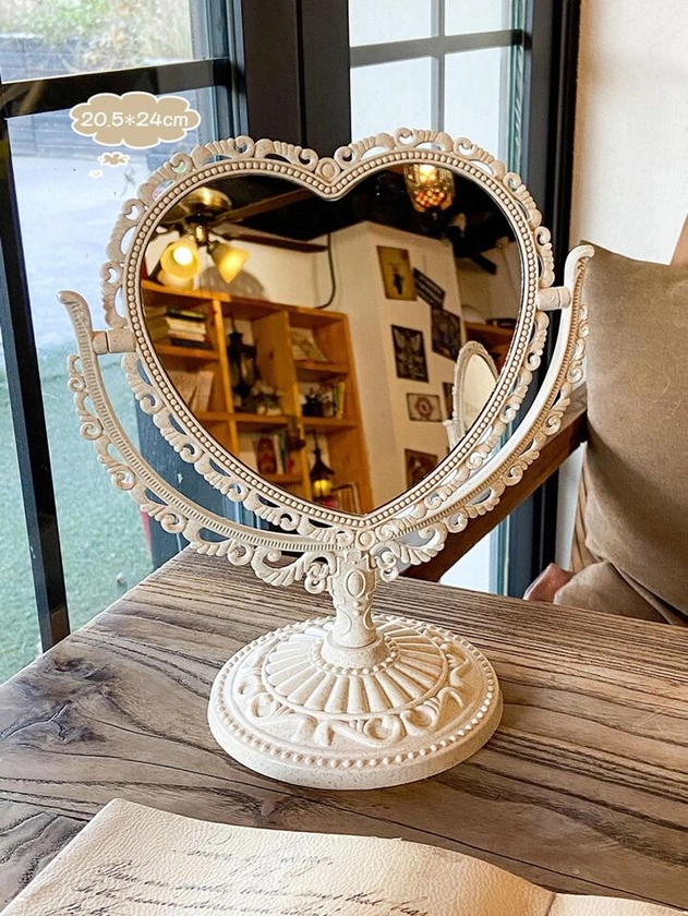 1pc Heart Shaped Mirror Design Decorative Object | SHEIN UK