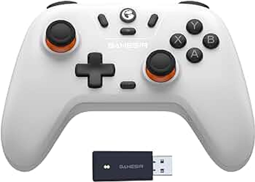 Manette sans Fil GameSir Nova Lite, connectivité tri-Mode, Manette de Jeu PC pour Windows PC/Switch/Stem/iOS/Android, avec déclencheur à Effet Hall, DualVibration, Turbo, Motion (Blanc)