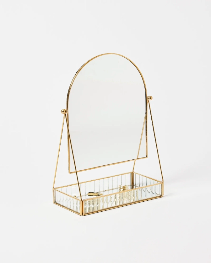 Loire Gold & Glass Dressing Table Mirror | Oliver Bonas