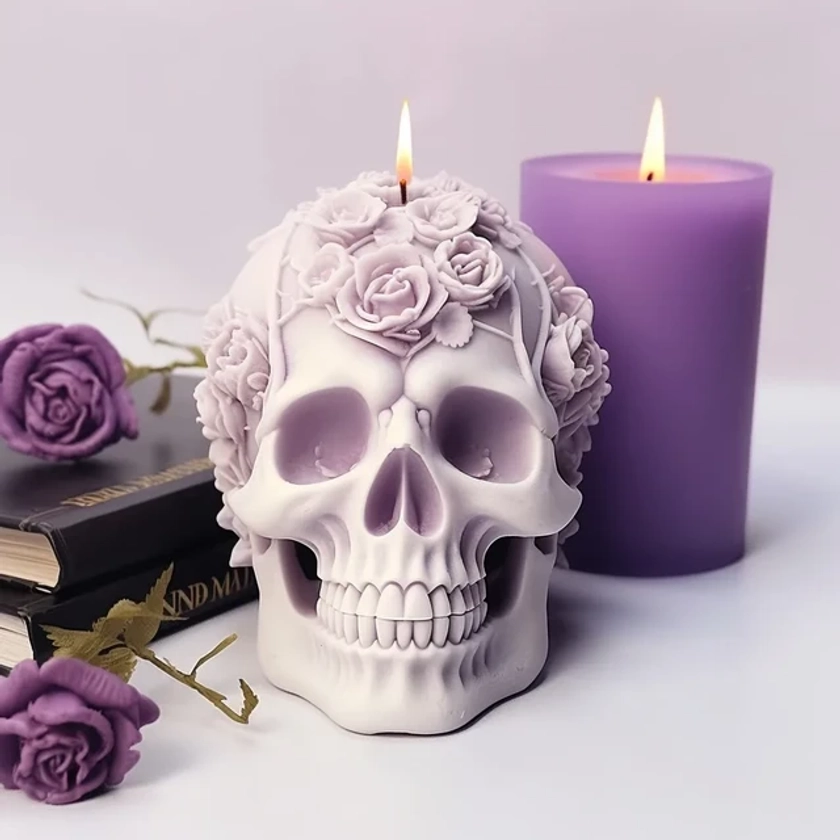 Moule à bougie parfumée tête de mort rose pour Halloween, ornement d'aromathérapie fait à la main, bougie bricolage, kit exécutif, décoration d'Halloween - AliExpress 