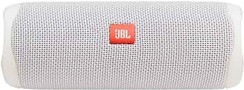 JBL FLIP 5, Waterproof Portable Bluetooth Speaker, White, 3.6 x 3.6 x 8.5