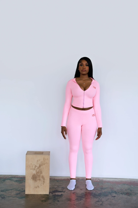 Women's Tall Clothing Pink Paradise Set: Leggings & Jacket Combo