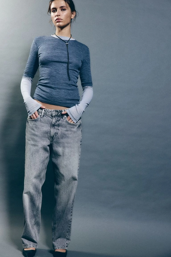 Baggy Low Jeans - Gris - FEMME | H&M FR