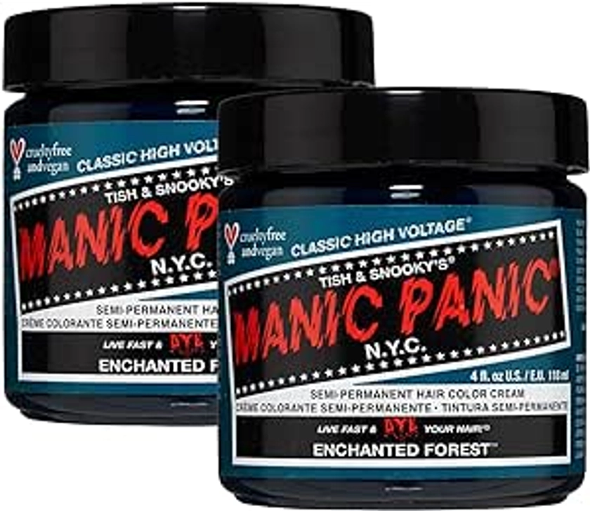 Manic Panic Enchanted Forest Classic Creme, Vegan, Cruelty Free, Green Semi Permanent Hair Dye 2 x 118ml